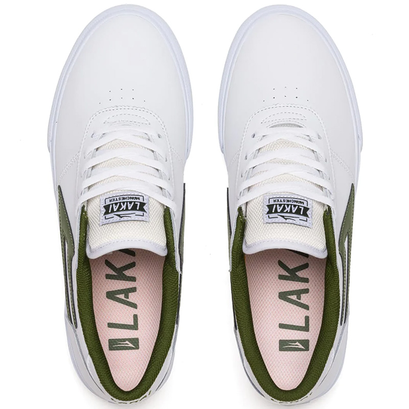 Lakai Manchester White/Olive Leather Lakai Manchester White/Olive Leather
