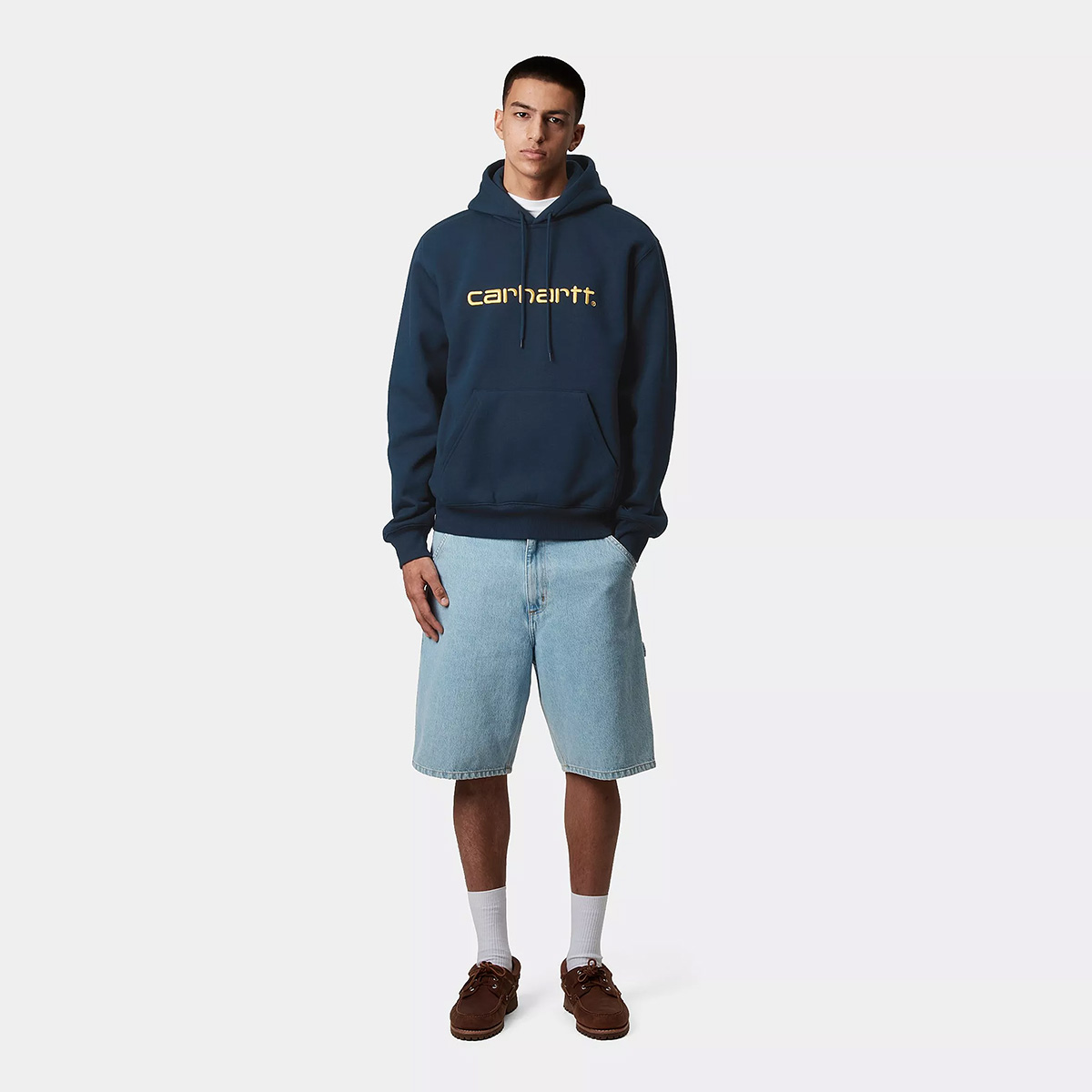 Carhartt WIP Carhartt Hooded Sweater Ink/Air Yellow Carhartt WIP Carhartt Hooded Sweater Ink/Air Yellow