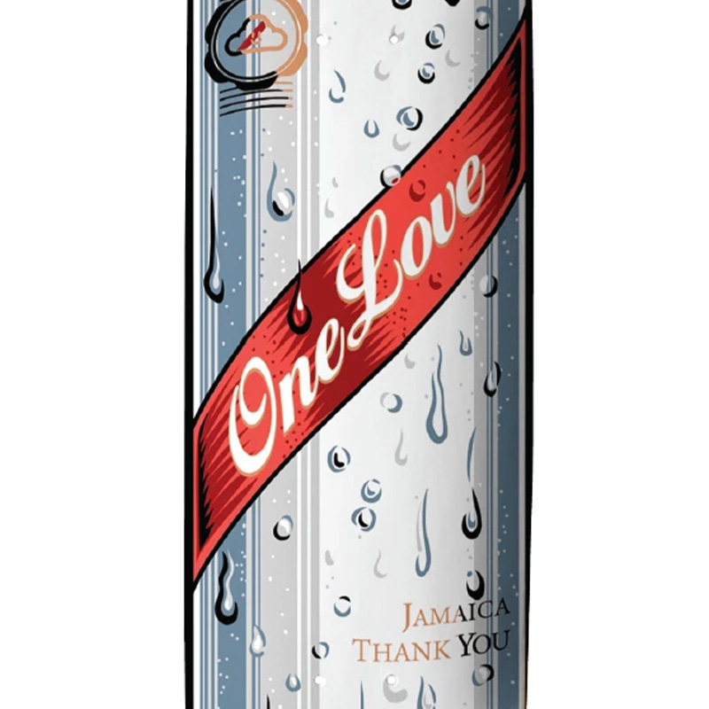 Thank You Love Stripe Skateboard Deck White 8.25