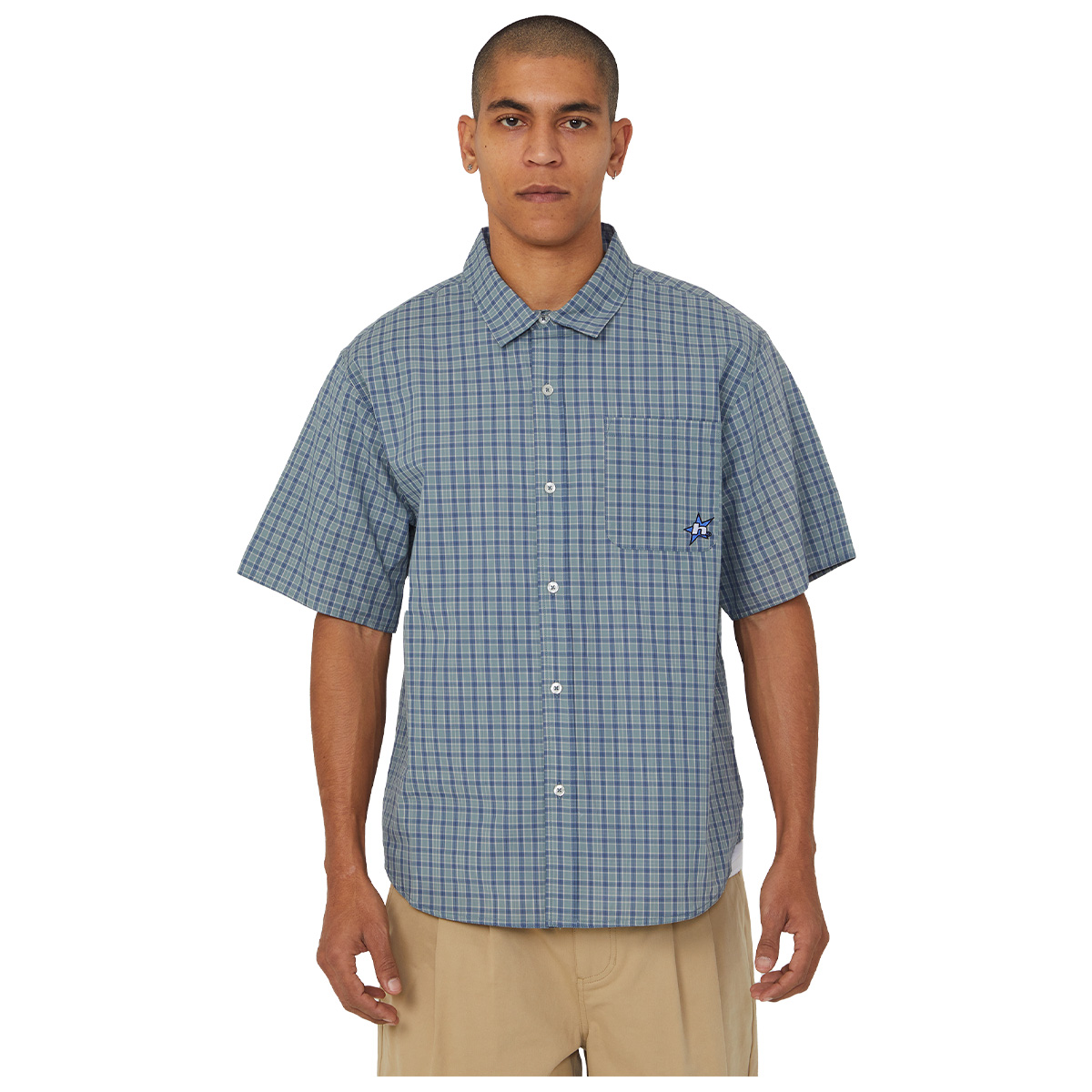 HUF H Star Plaid Shirt Marine