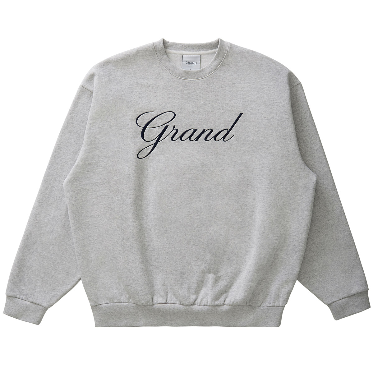 Grand Collection Embroidered Crewneck Sweater Grey Grand Collection Embroidered Crewneck Sweater Grey