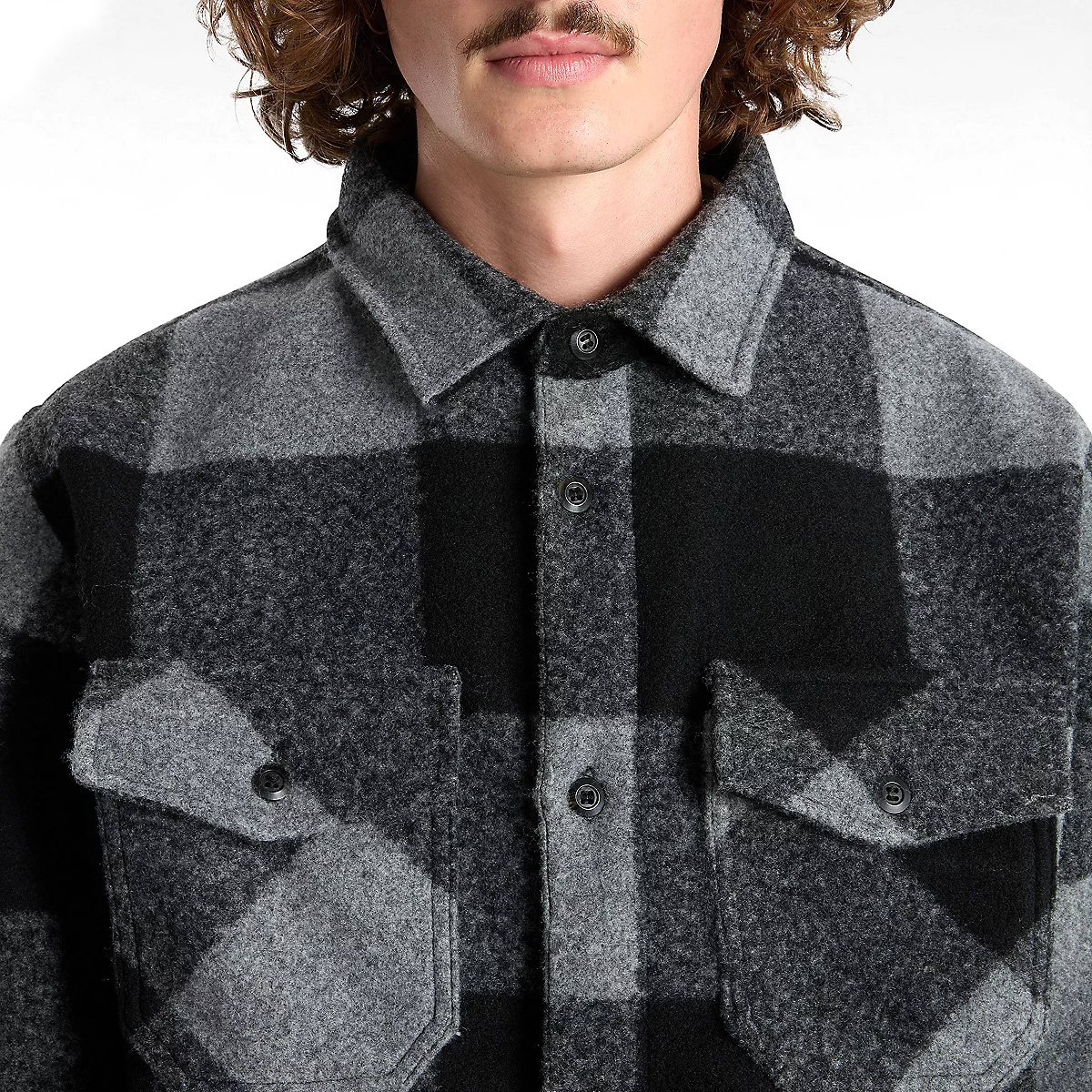 Vans Denby Fuzzy Shacket Jacket Black/Drizzle Vans Denby Fuzzy Shacket Jacket Black/Drizzle