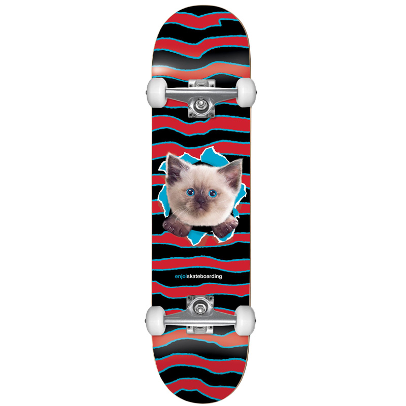 Enjoi Kitten Ripper Youth FP Complete Skateboard Black/Red 7.375 Enjoi Kitten Ripper Youth FP Complete Skateboard Black/Red 7.375