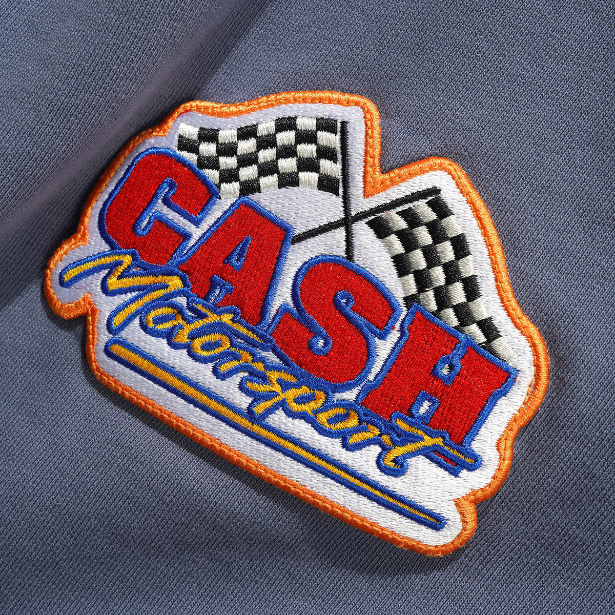 Cash Only Service Zip-Thru Hooded Sweater Washed Navy