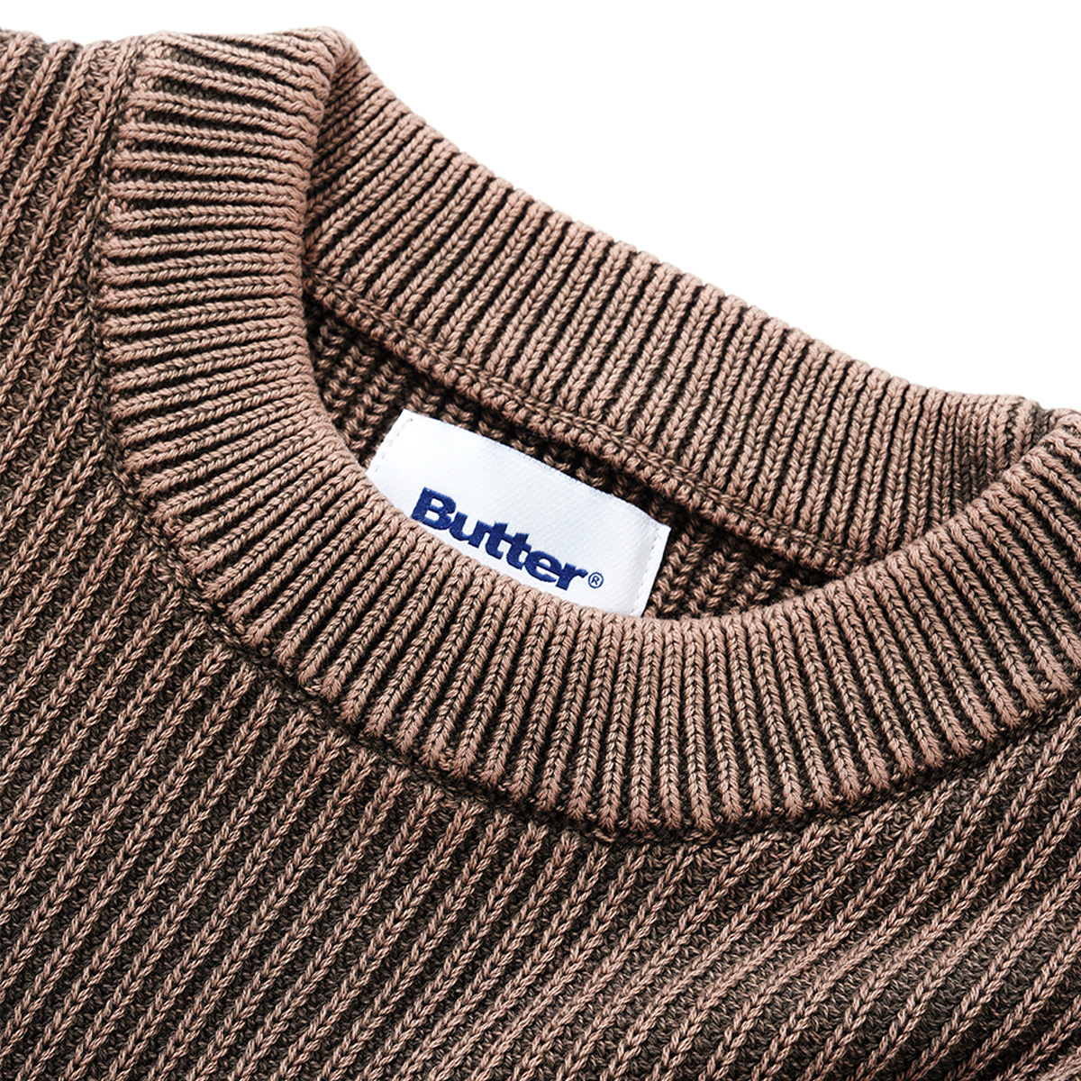 Butter Goods Bleach Knit Sweater Brown