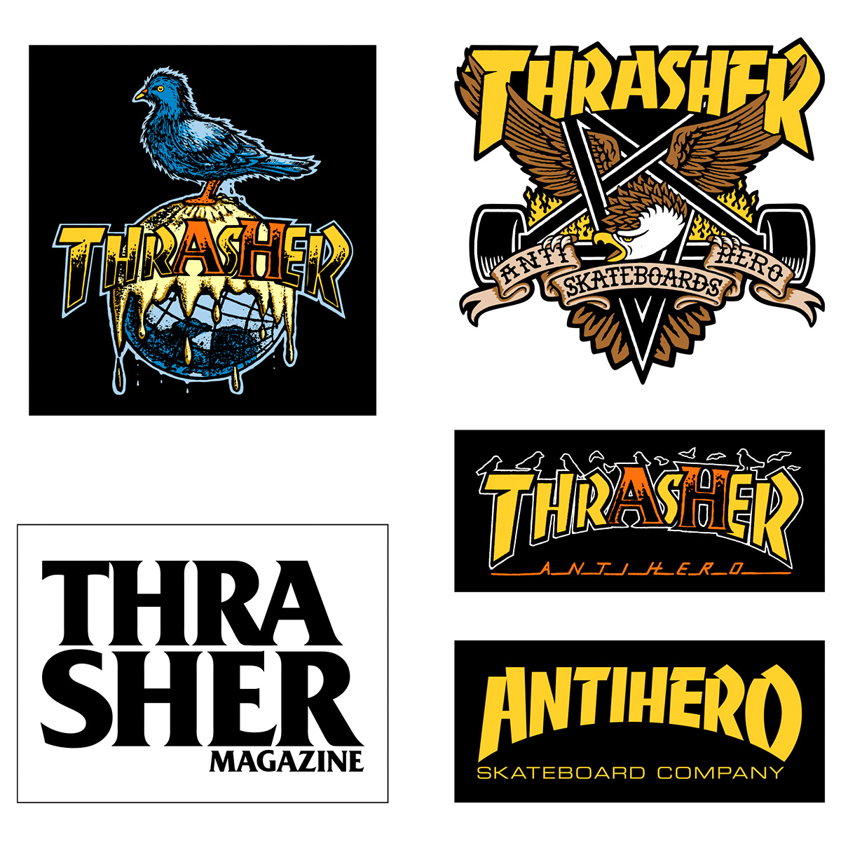 Thrasher X Antihero Sticker Multi Thrasher X Antihero Sticker Multi