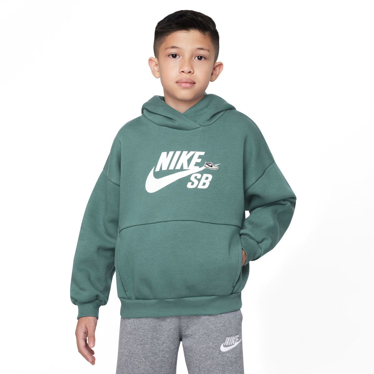 Nike SB Kids Icon Easyon Fleece Hooded Sweater Bicoastal/Alchemy Pink/White Nike SB Kids Icon Easyon Fleece Hooded Sweater Bicoastal/Alchemy Pink/White