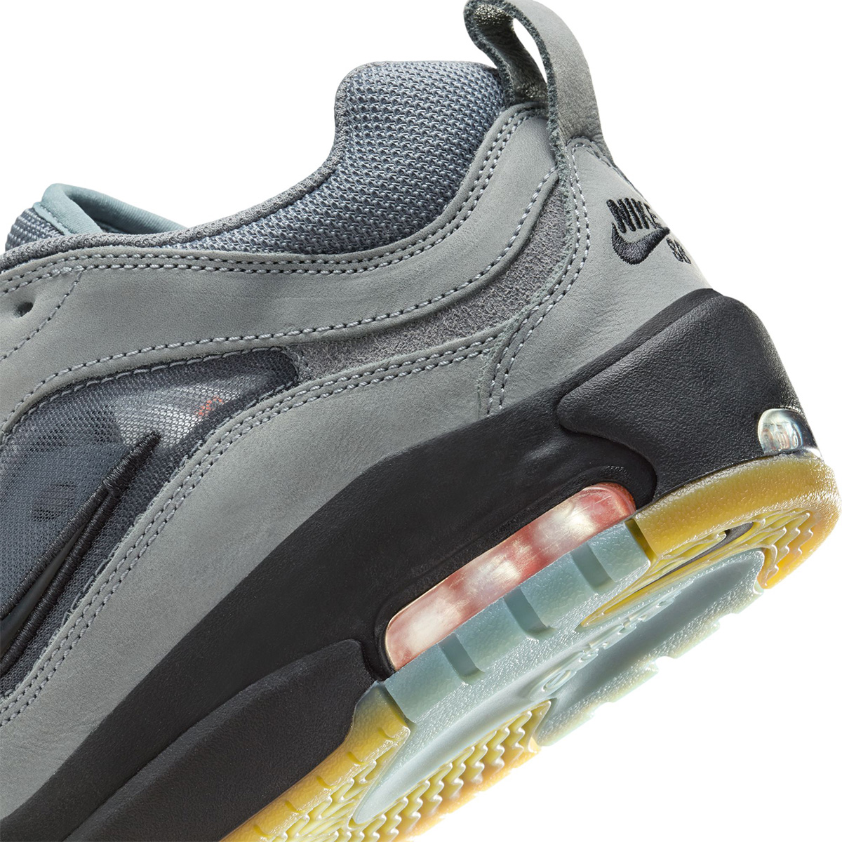 Nike SB Air Max Ishod Iso Cool Grey/Black-Cool Grey-Dk Grey-Gum Lt Brown-Safety Orange