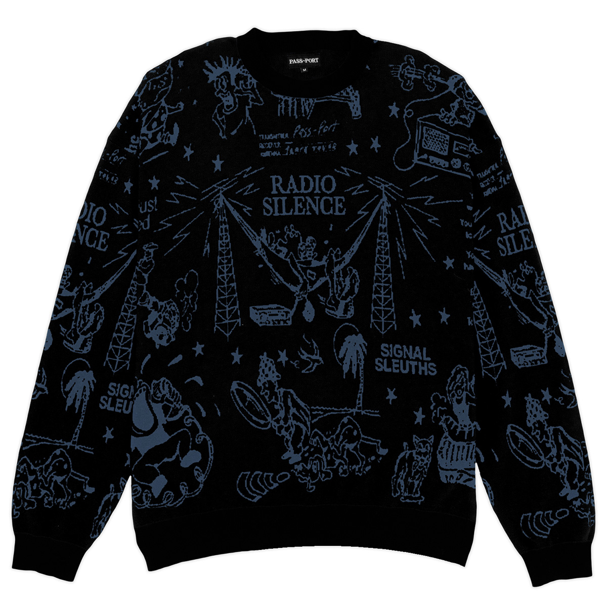 Pass Port Eyeball Knit Sweater Black/Harbour Blue