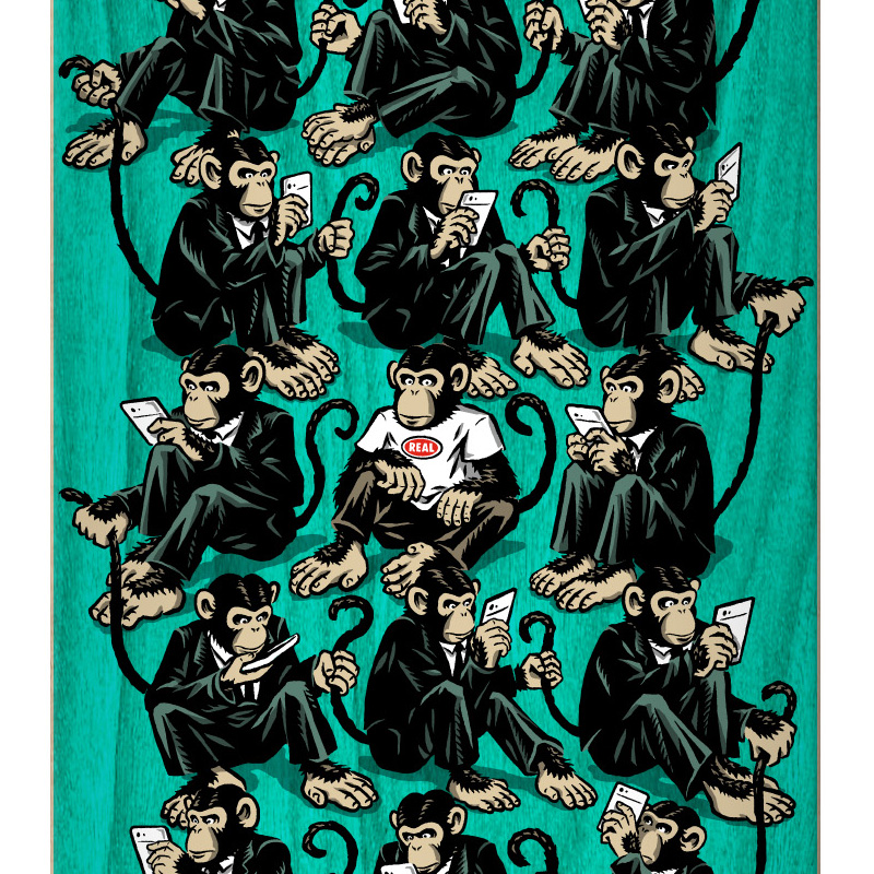 Real Busenitz Monkey Business Skateboard Deck Full SE Black 8.38