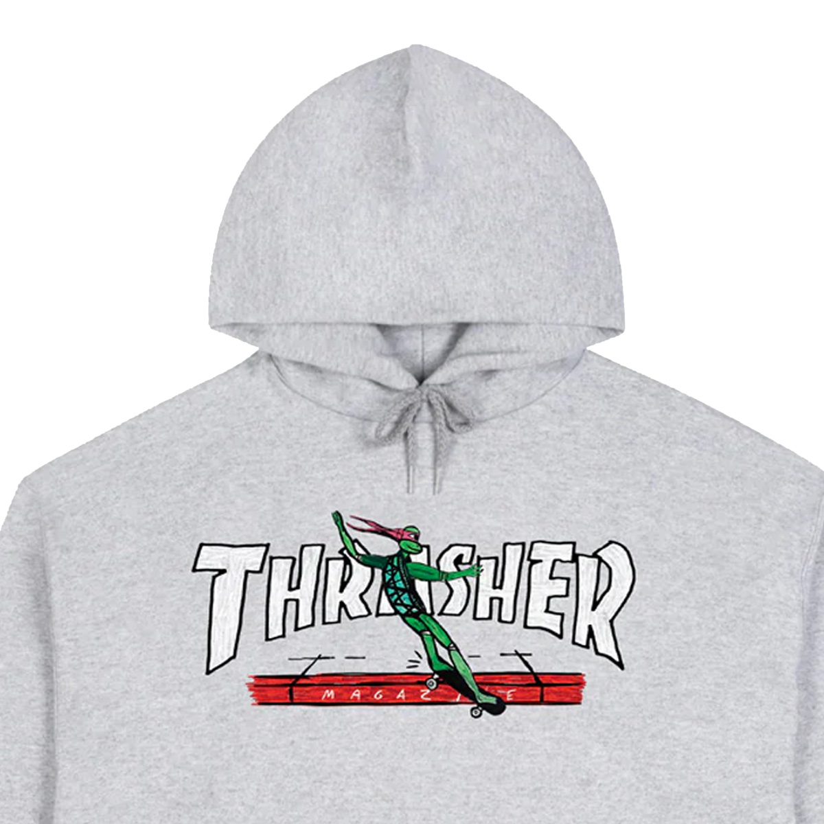 Thrasher Red Curb By Lsd Worldpeace Hooded Sweater Ash Grey