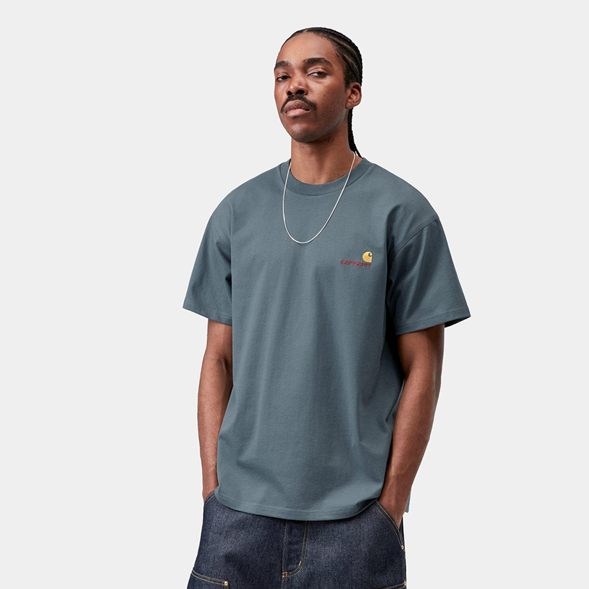 Carhartt WIP American Script T-Shirt Office Blue