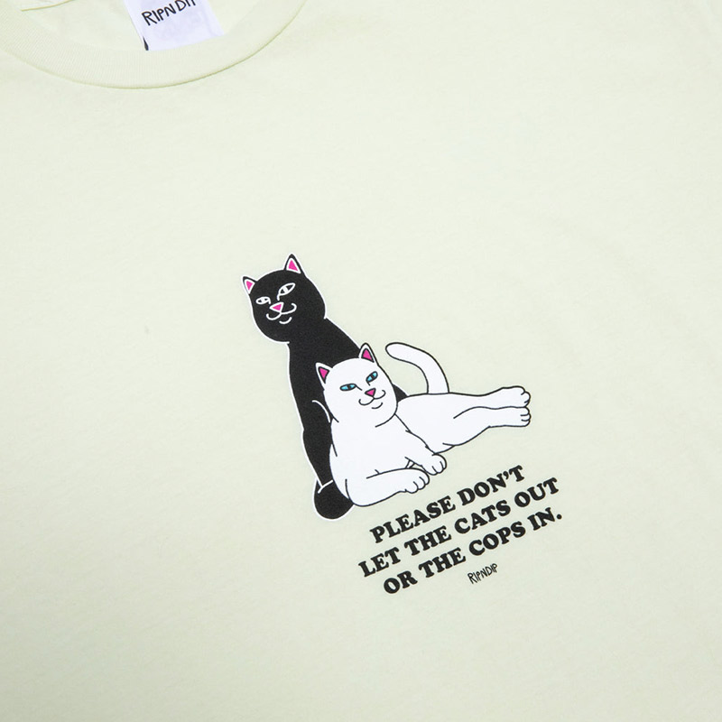 RIPNDIP Keep The Cats In T-shirt Lime RIPNDIP Keep The Cats In T-shirt Lime