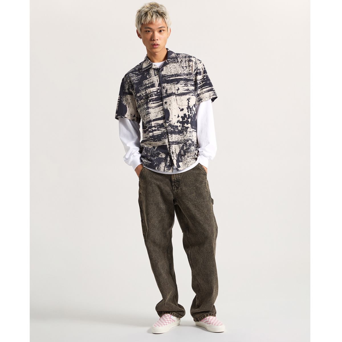 Vans Fallon Woven Shirt Taupe Mist/Black