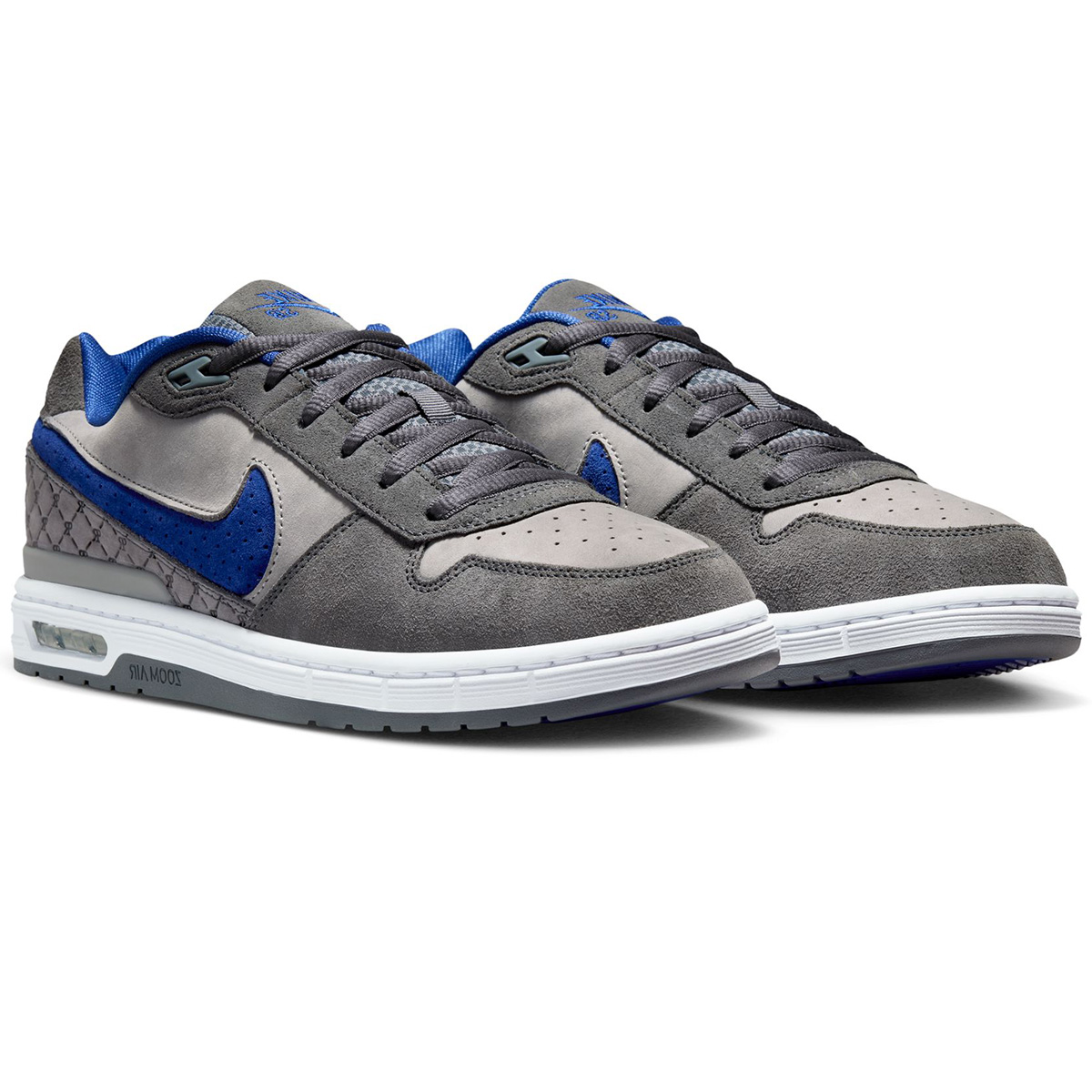 Nike SB Paul Rodriguez Zoom Air Low Dg Flint Grey/Deep Royal Blue-Flint Grey-Med Grey-White