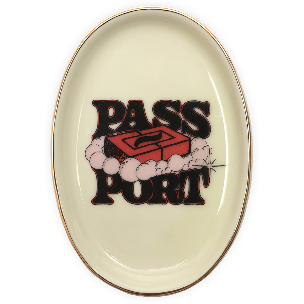 Pass Port Soap Dish Off White/Gold