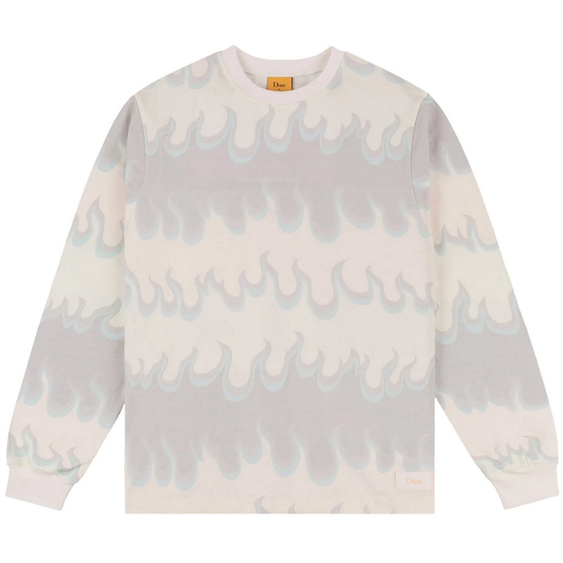 Dime Space Flame Longsleeve T-Shirt White Dime Space Flame Longsleeve T-Shirt White