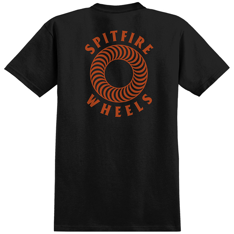 Spitfire Hollow Classic Pocket T-Shirt Black/Burnt Orange