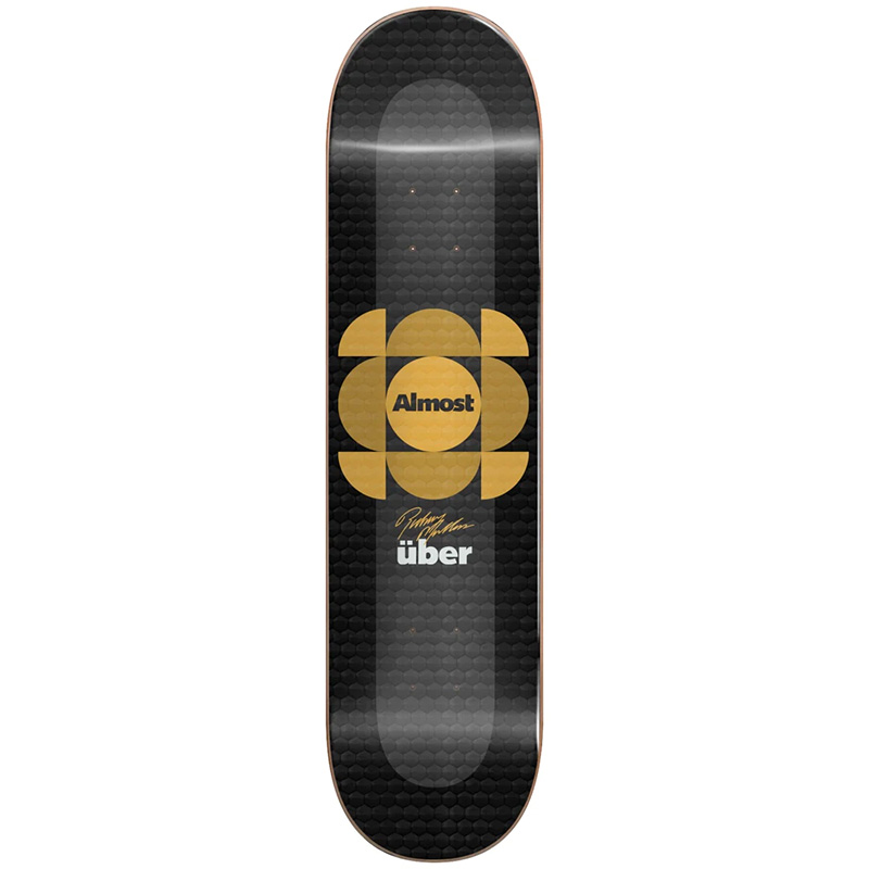 Almost Mullen Uber Expanded Skateboard Deck Gold Black 8.375 Almost Mullen Uber Expanded Skateboard Deck Gold Black 8.375