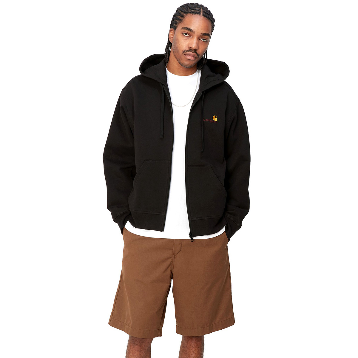 Carhartt WIP Hooded American Script Jacket Black Carhartt WIP Hooded American Script Jacket Black