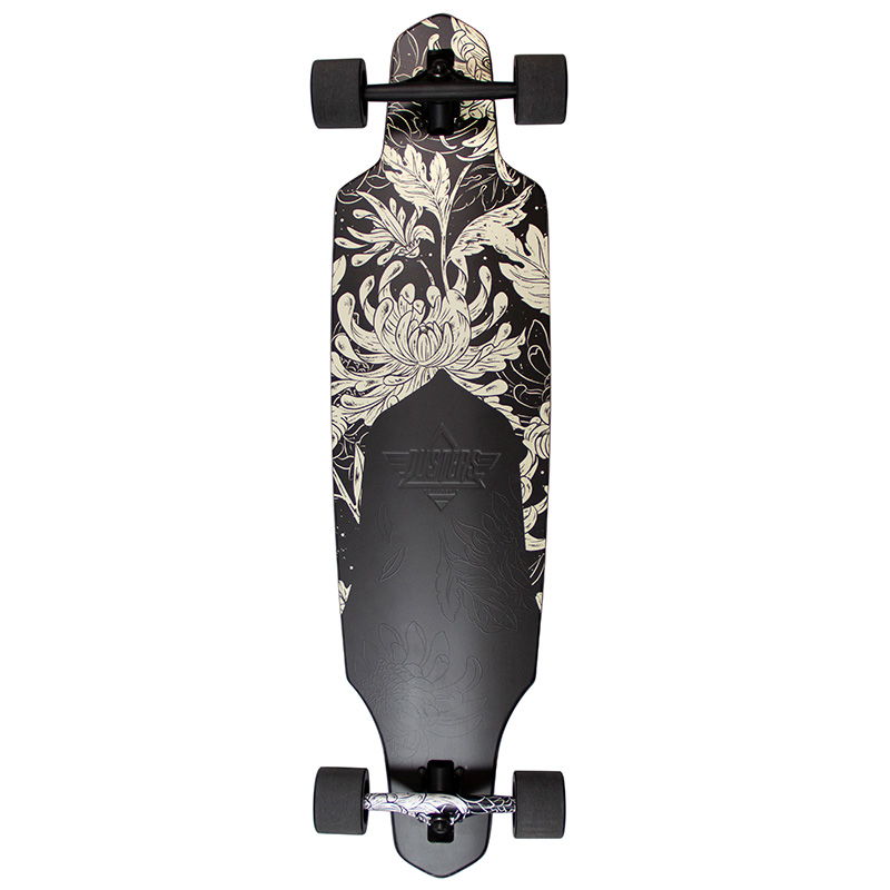 Dusters Channel Blooming Complete Drop Through Longboard Black/White 38.0 Dusters Channel Blooming Complete Drop Through Longboard Black/White 38.0