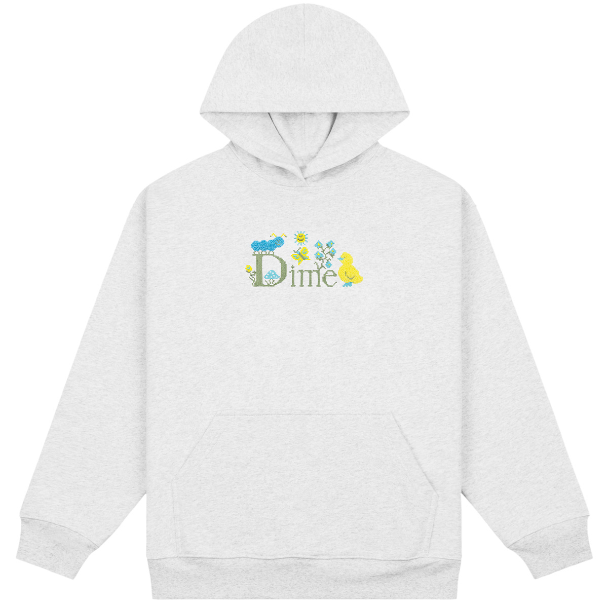 Dime Classic Cross Stitch Hooded Sweater Ash