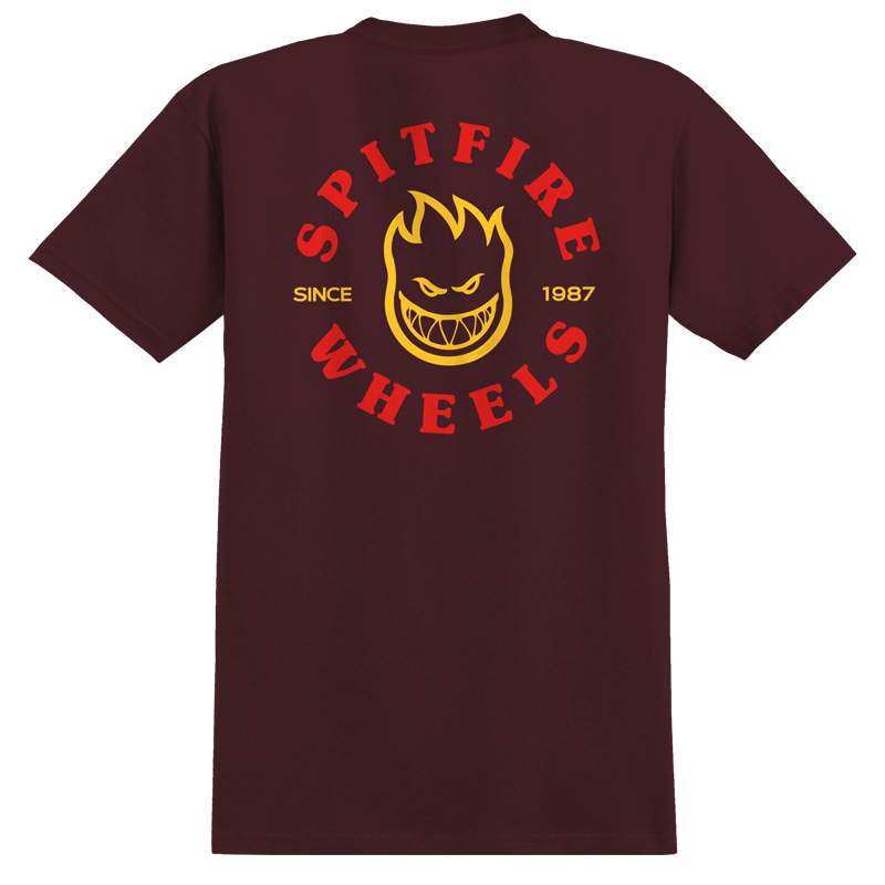 Spitfire Bighead Classic Youth T-Shirt Maroon/Red/Yellow