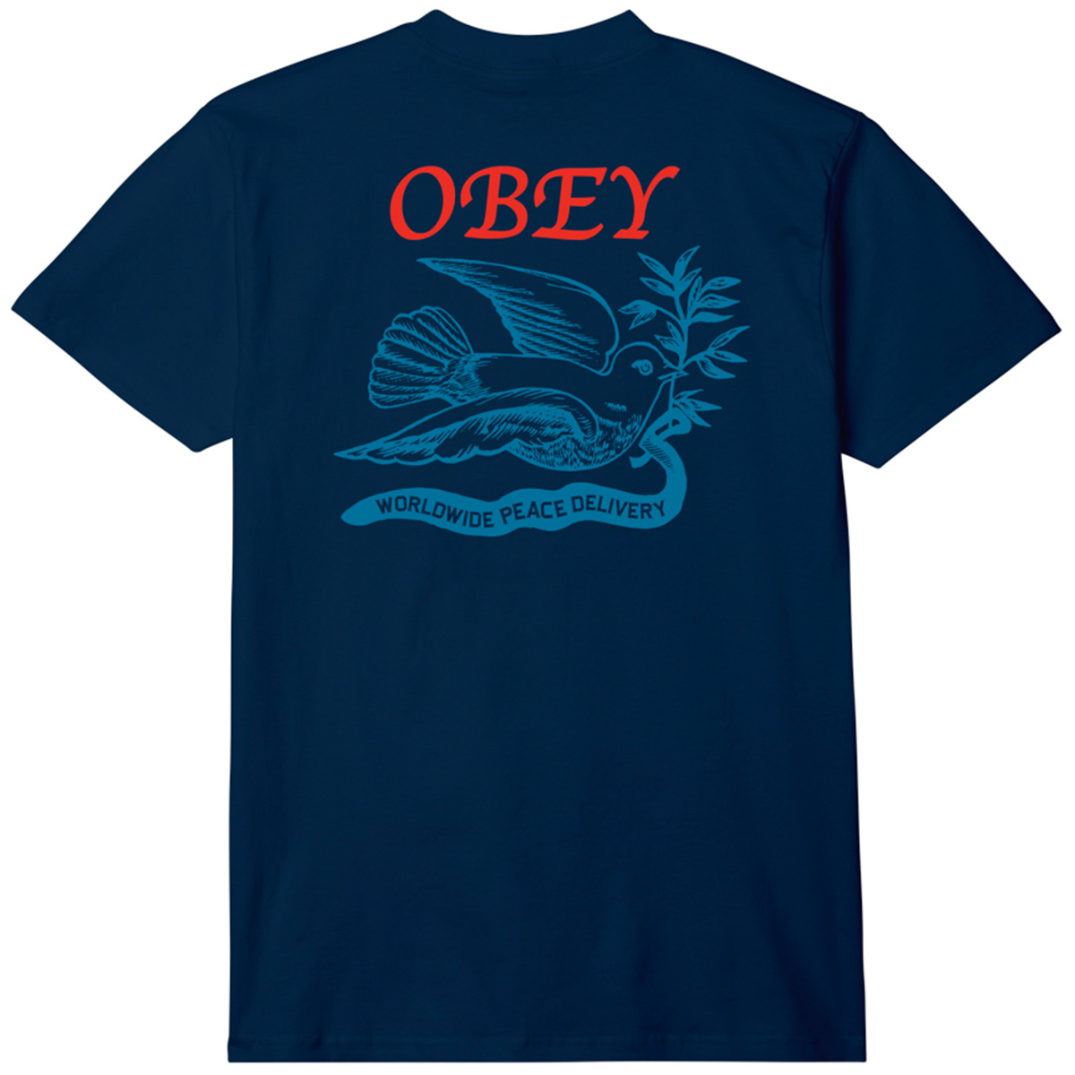 Obey Peace Delivery Dove T-Shirt Navy Obey Peace Delivery Dove T-Shirt Navy
