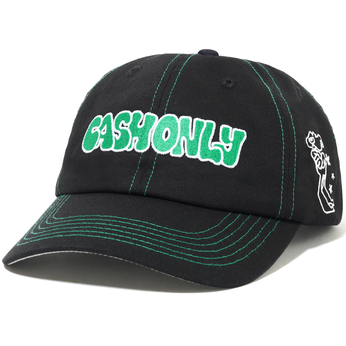 Cash Only Sketchbook 6 Panel Cap Black Cash Only Sketchbook 6 Panel Cap Black