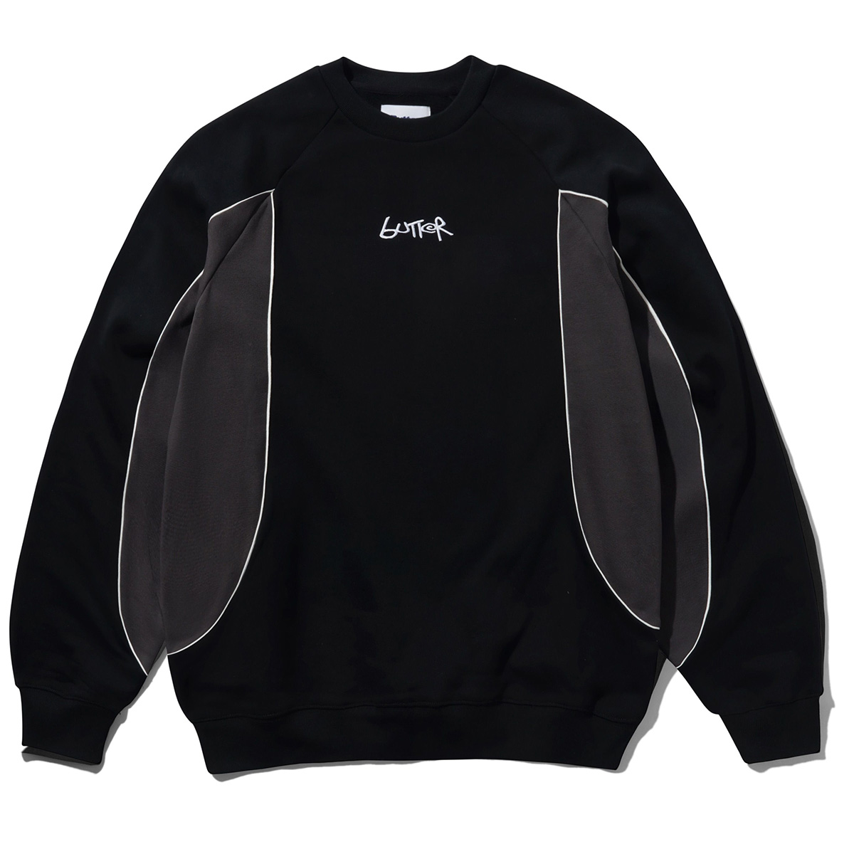 Butter Goods Tread Crewneck Sweater Black/Charcoal