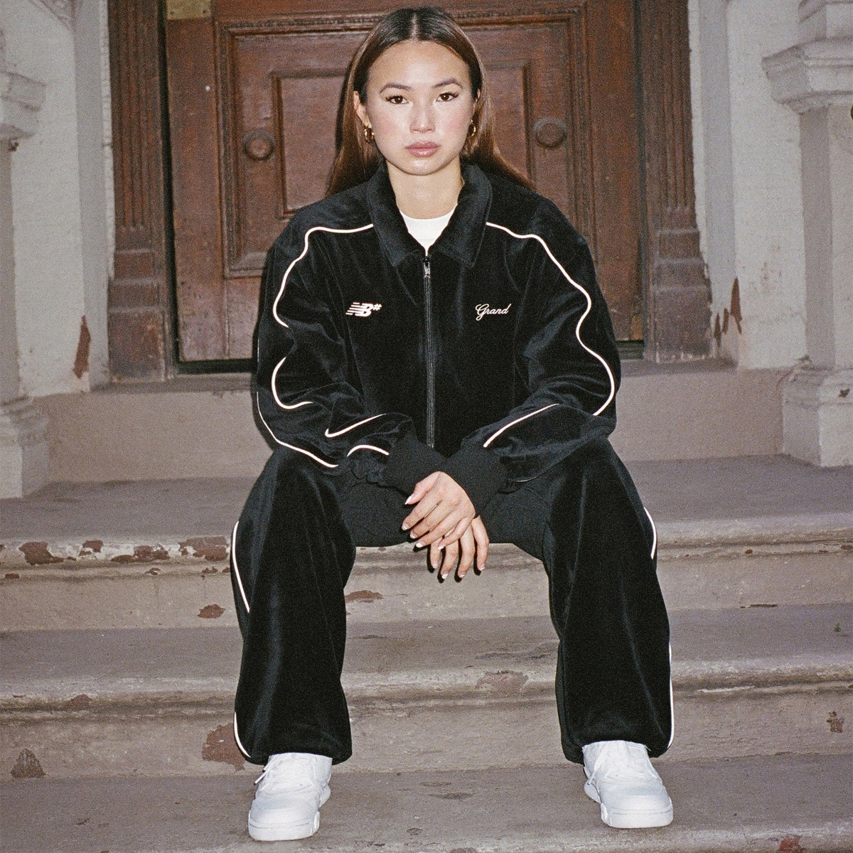 Grand Collection x New Balance Velour Track Pant Black Grand Collection x New Balance Velour Track Pant Black