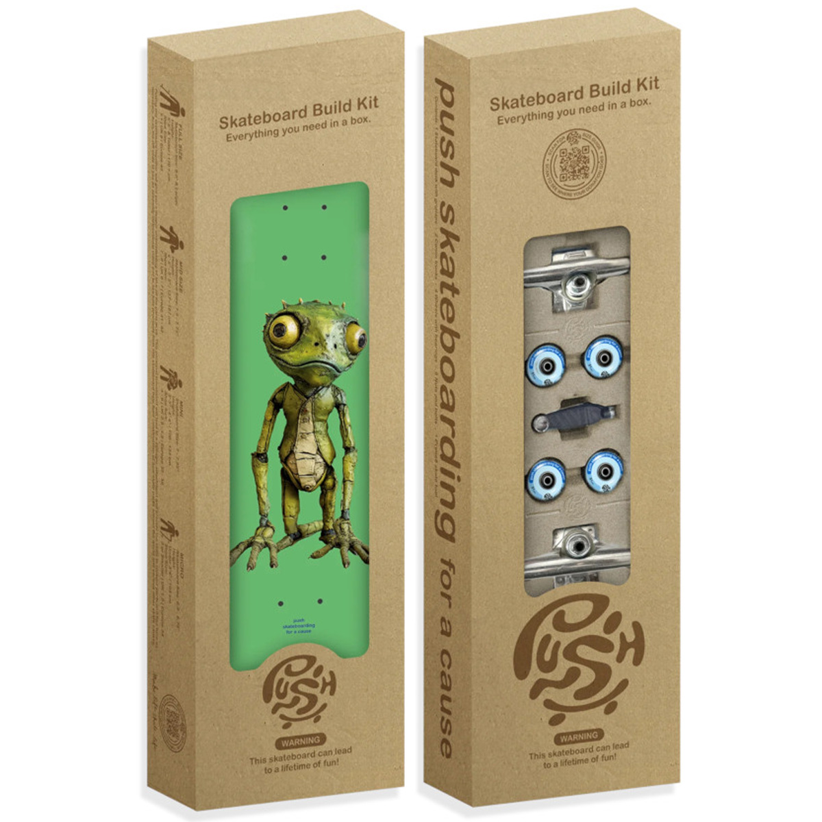 Push Lizard Guy FP In-Complete Skateboard Green 7.5 Push Lizard Guy FP In-Complete Skateboard Green 7.5