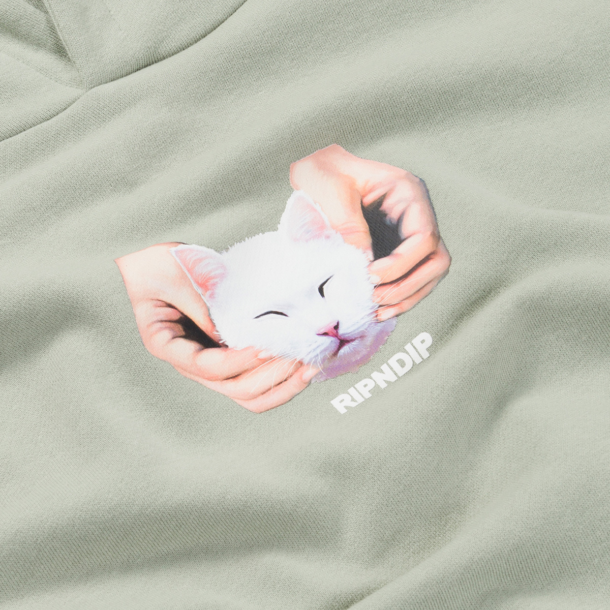 RipnDip Happy Kitty Hoodie Sage RipnDip Happy Kitty Hoodie Sage