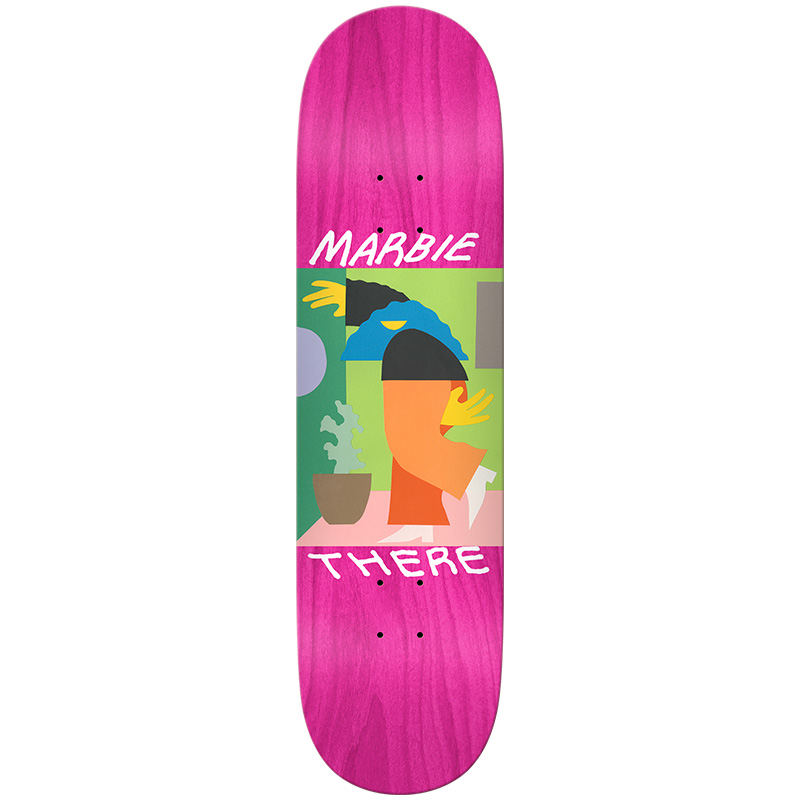 There Marbie Trying To Be Cool Skateboard Deck Pink 8.25 There Marbie Trying To Be Cool Skateboard Deck Pink 8.25