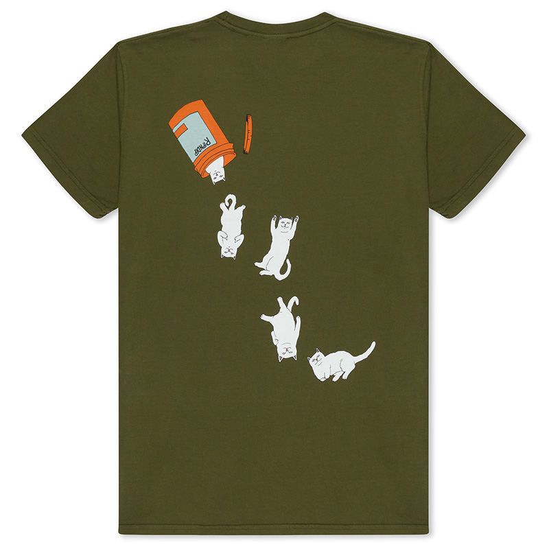 RIPNDIP Nermal Pills T-Shirt Military Green RIPNDIP Nermal Pills T-Shirt Military Green