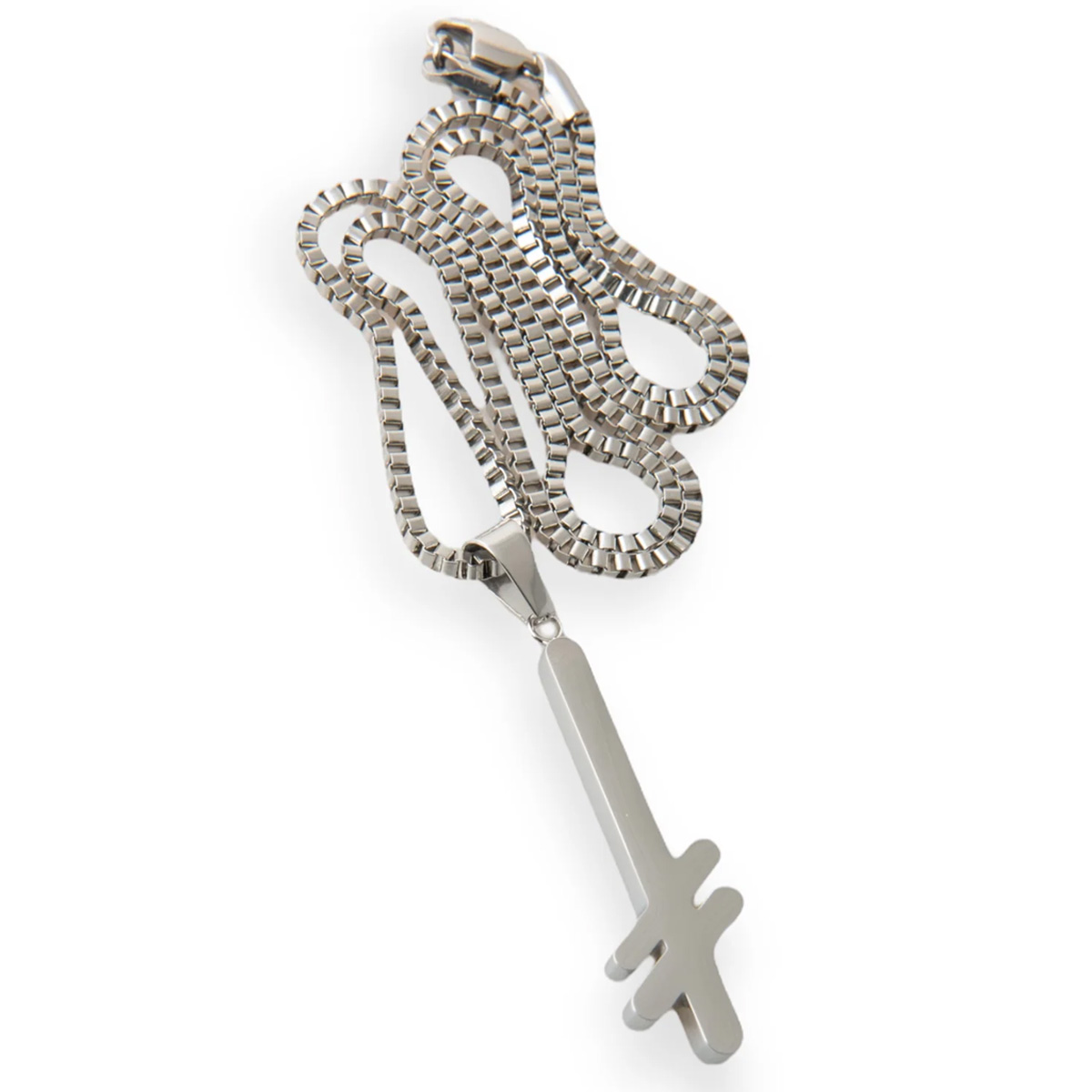 Deathwish Gang Logo Silver Necklace Silver 