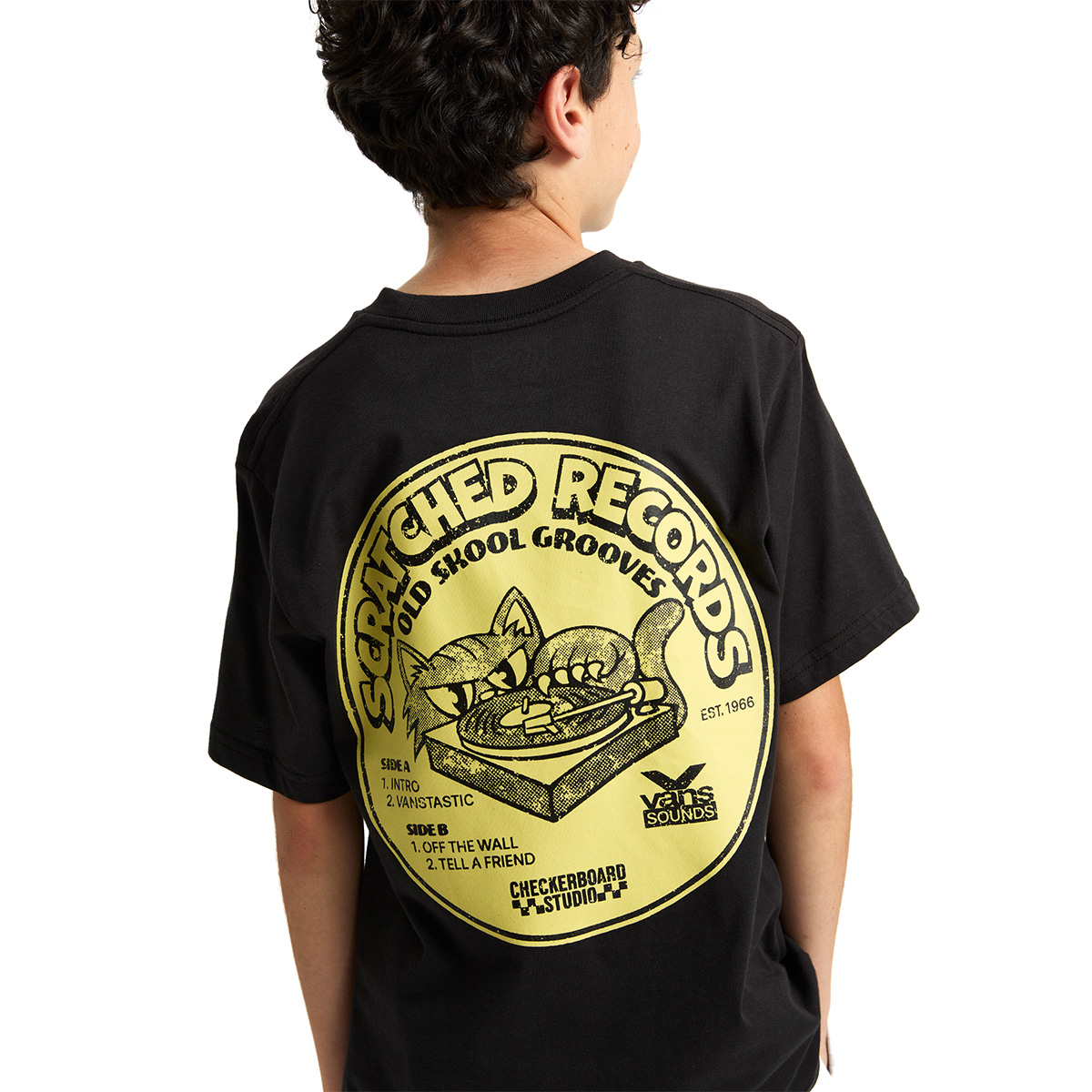 Vans Kids By Scratched Records T-Shirt Black