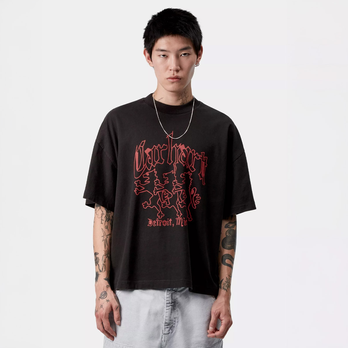 Carhartt WIP Hackwork T-Shirt Black Heavy Stone Wash Carhartt WIP Hackwork T-Shirt Black Heavy Stone Wash