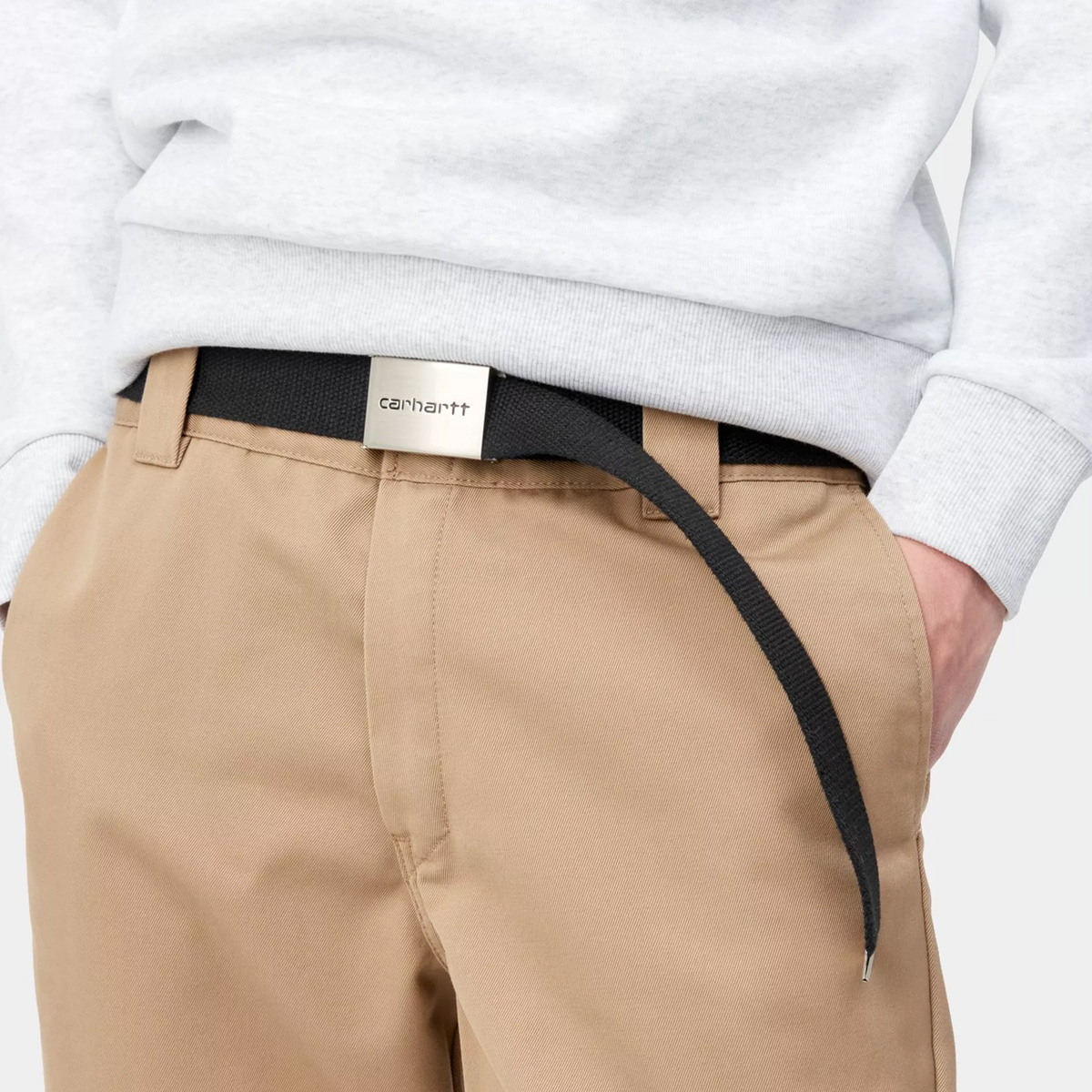 Carhartt WIP Clip Belt Chrome Black Carhartt WIP Clip Belt Chrome Black