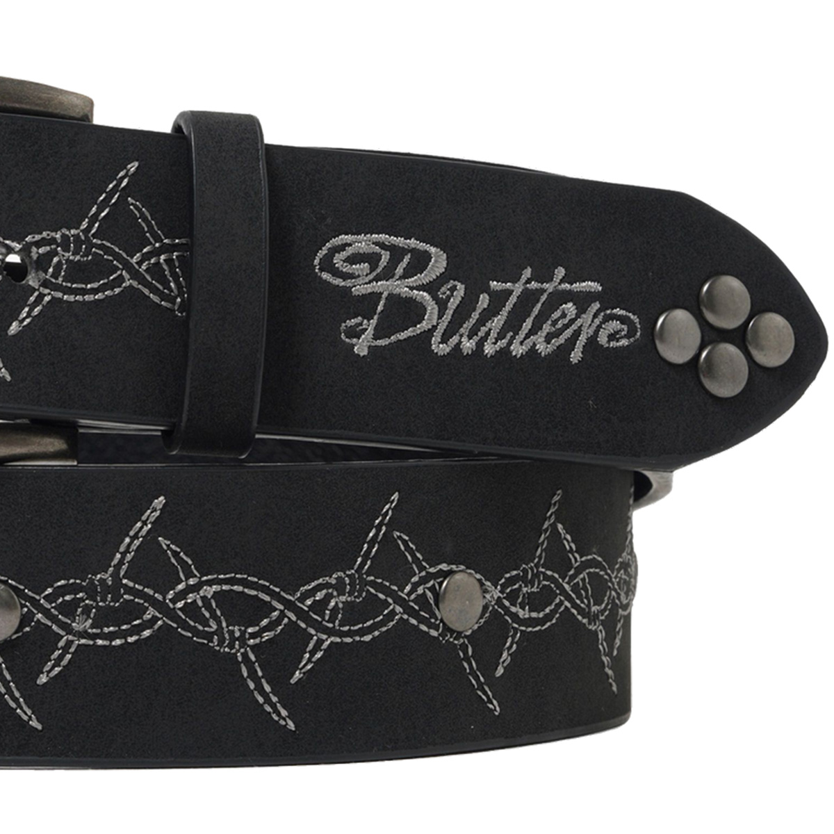 Butter Goods Barbed Wire Studded Belt Black