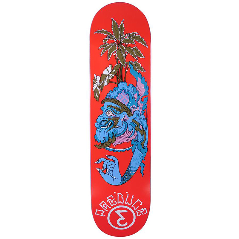 Preduce TRK Pot Head Mellow Concave Skateboard Deck Red/Blue 8.0