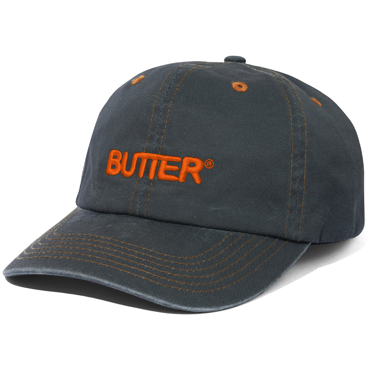 Butter Goods Rounded Logo 6 Panel Cap Black Butter Goods Rounded Logo 6 Panel Cap Black
