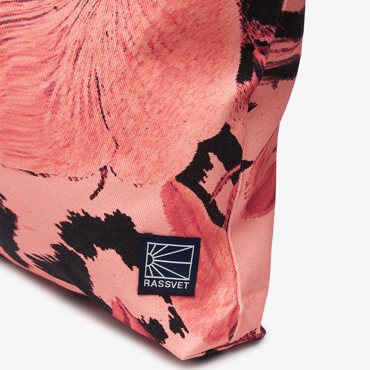 Rassvet Flower Print Denim Tote Bag Pink Rassvet Flower Print Denim Tote Bag Pink