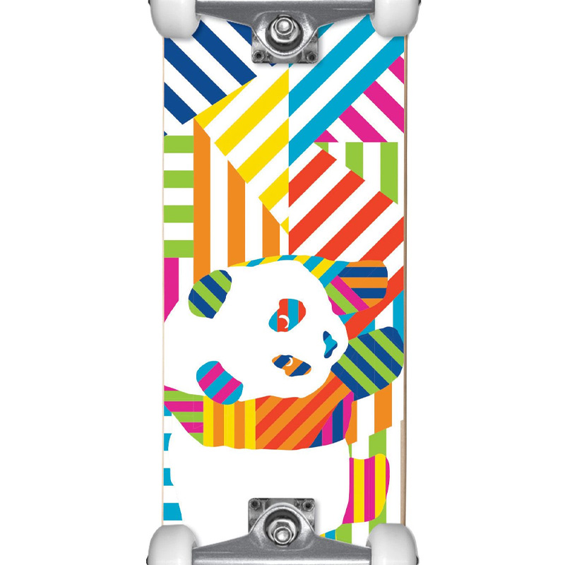 Enjoi Panda Stripes Resin Complete Skateboard Soft Wheels White 7.75