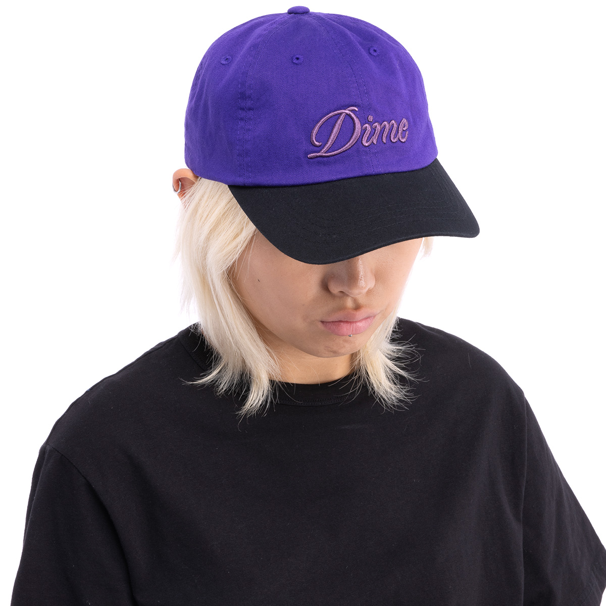 Dime Cursive Low Pro Cap Purple/Black Dime Cursive Low Pro Cap Purple/Black