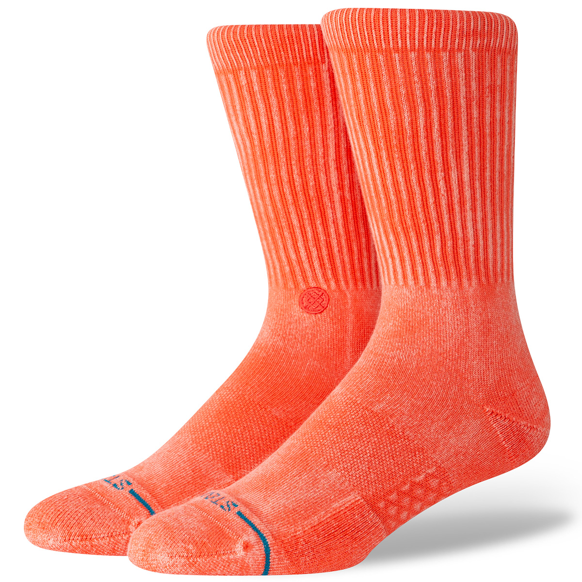 Stance Icon Dyed Crew Socks Coral