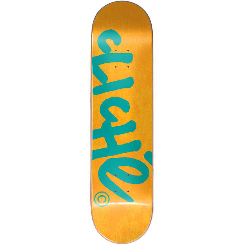 Cliché Handwritten RHM Skateboard Deck Orange/Teal 8.25