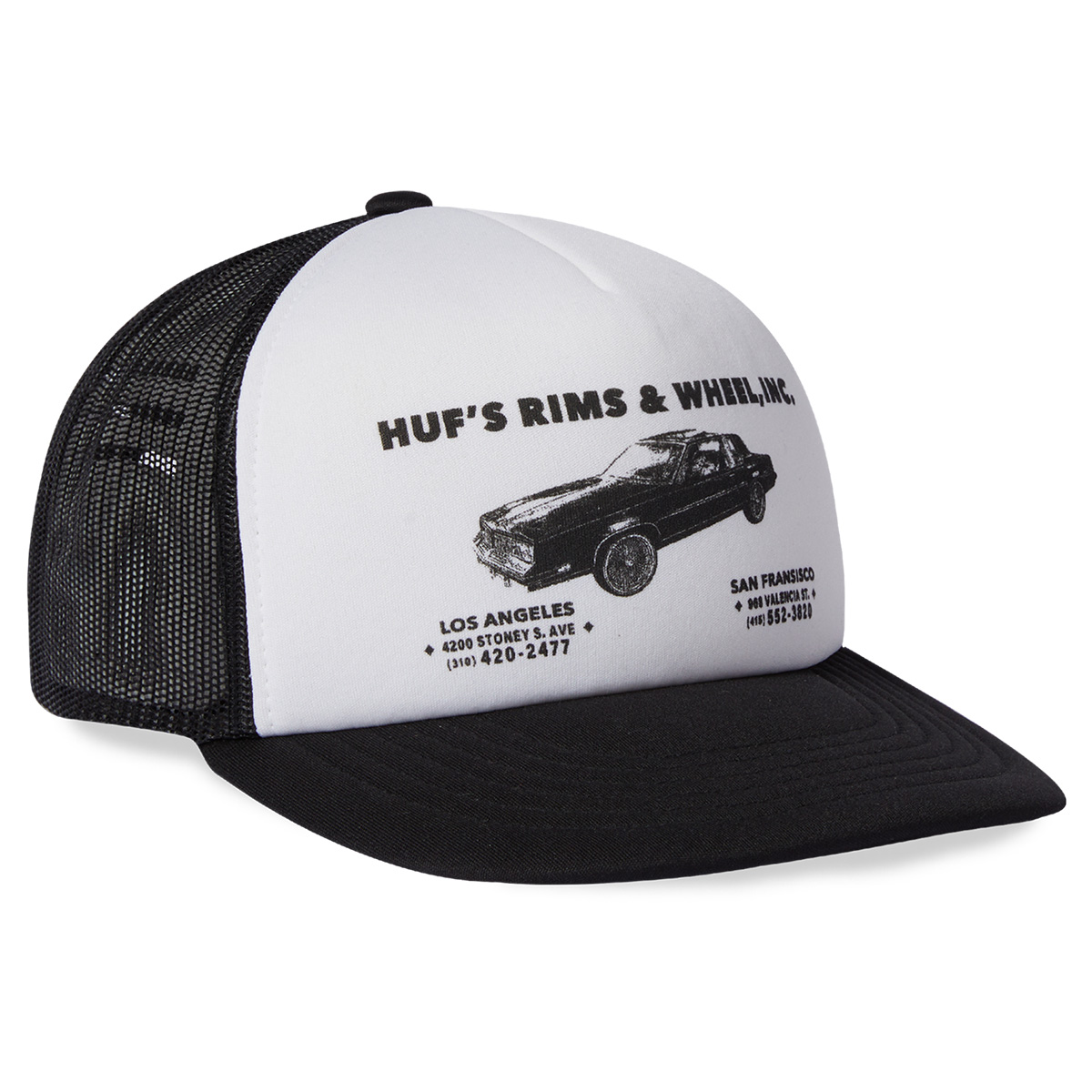 HUF Rim & Wheels Trucker Hat Black HUF Rim & Wheels Trucker Hat Black