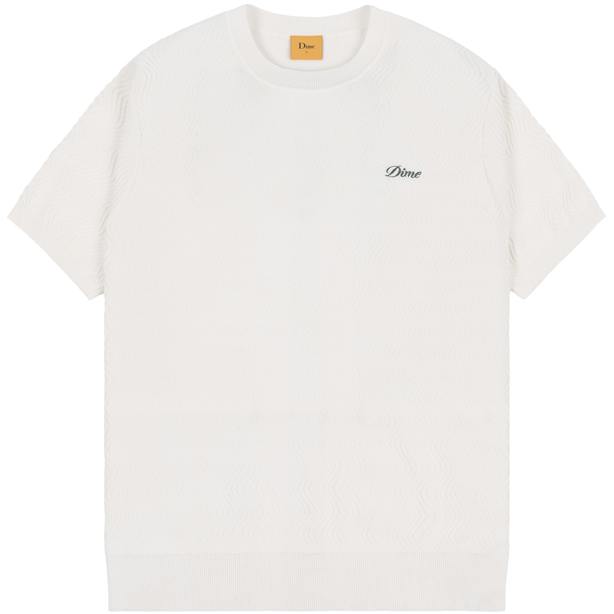 Dime Wave Knit T-Shirt Ivory