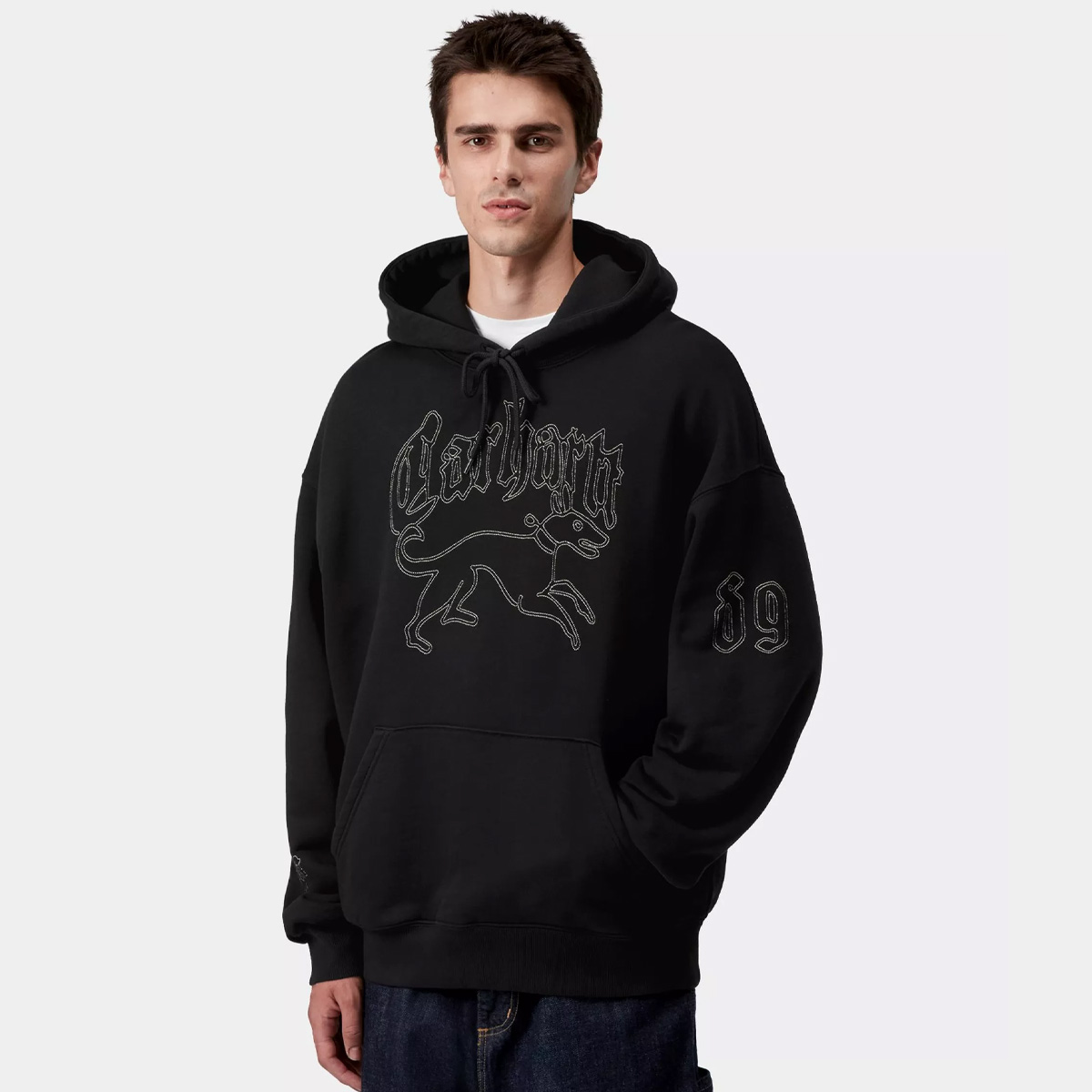 Carhartt WIP Hackwork Hooded Sweater Black/Wall Carhartt WIP Hackwork Hooded Sweater Black/Wall